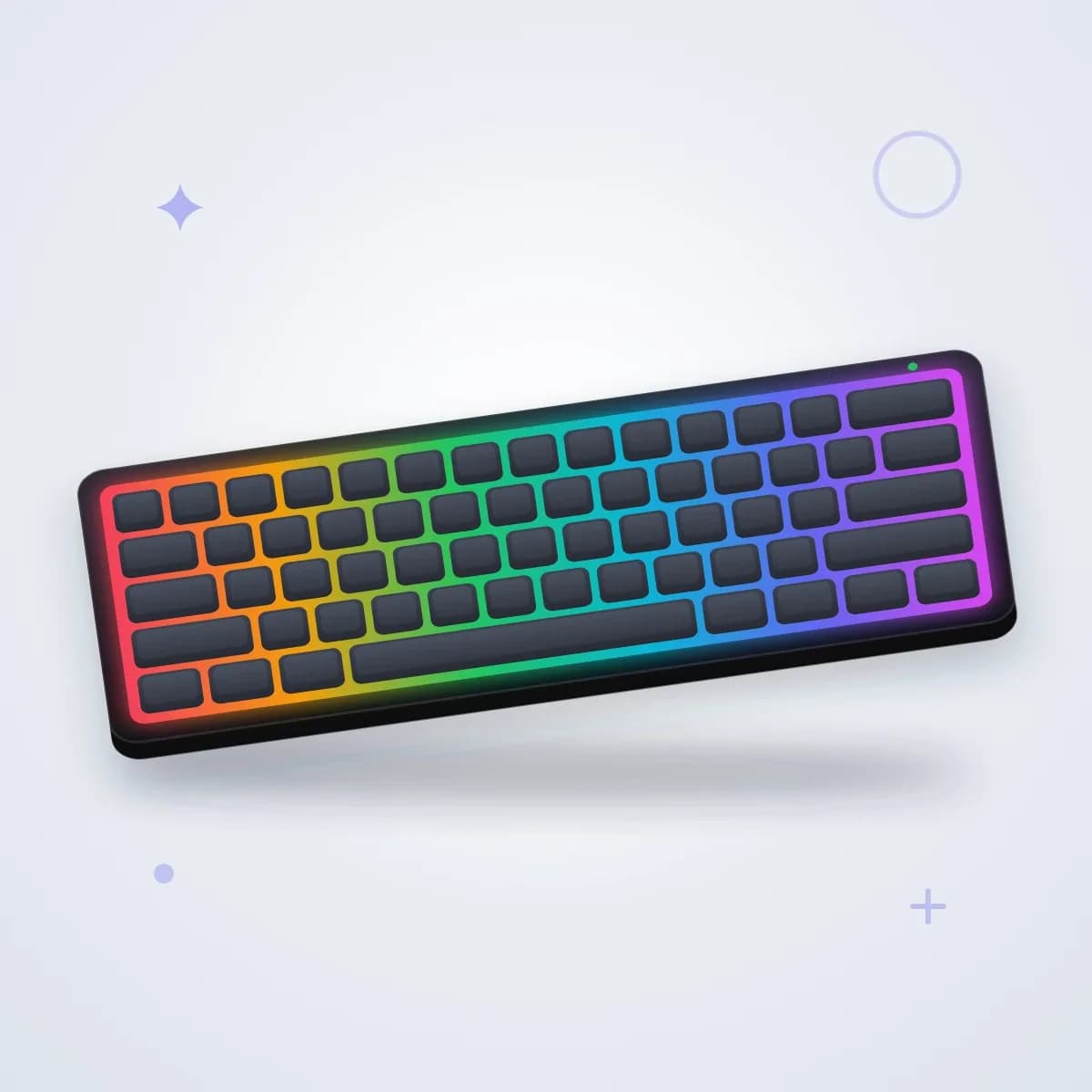 کیبورد مکانیکی بی‌سیم با نور RGB